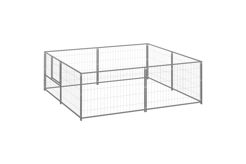 Hundegård sølv 4 m² stål - Silver - Sport & fritid - Til dyrene - For hund - Hundemøbler