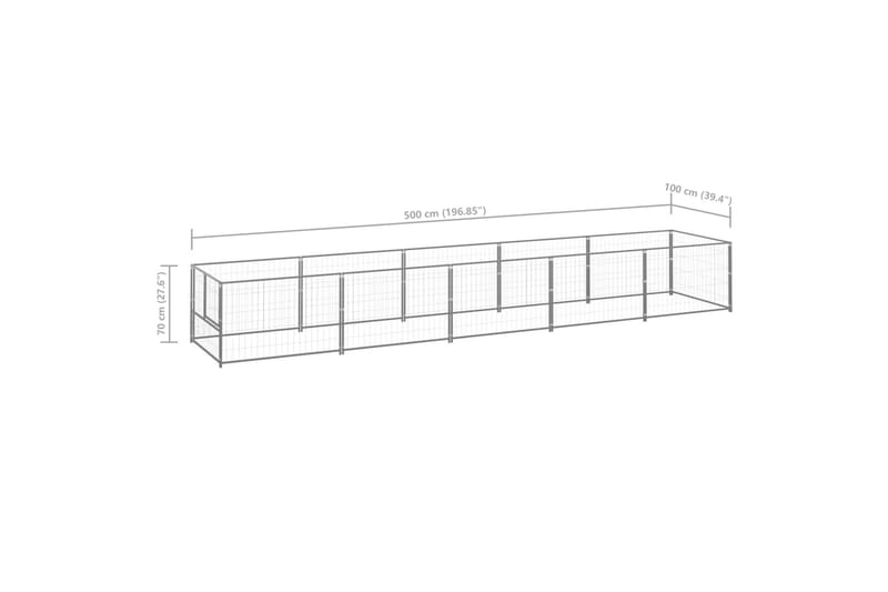 Hundegård sølv 5 m² stål - Silver - Sport & fritid - Til dyrene - For hund - Hundemøbler