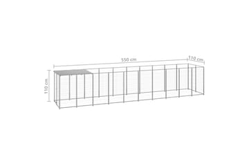 Hundegård sølv 6,05 m² stål - Silver - Sport & fritid - Til dyrene - For hund - Hundemøbler