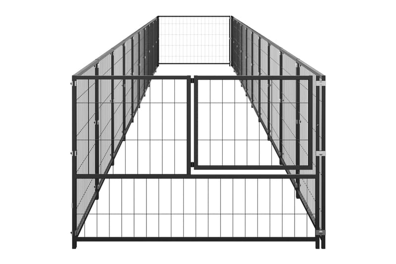 Hundegård svart 10 m² stål - Svart - Hundemøbler - Hundegrind & hundegjerde - Hundehus & hundegård