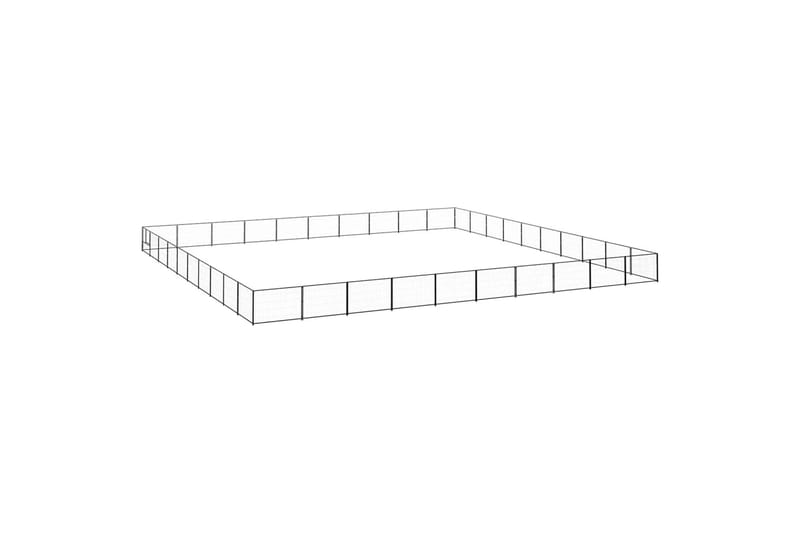 Hundegård svart 100 m² stål - Svart - Sport & fritid - Til dyrene - For hund - Hundemøbler