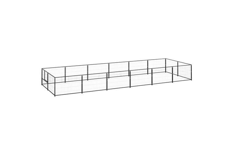 Hundegård svart 12 m² stål - Svart - Sport & fritid - Til dyrene - For hund - Hundemøbler