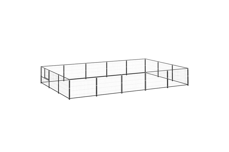 Hundegård svart 15 m² stål - Svart - Sport & fritid - Til dyrene - For hund - Hundemøbler