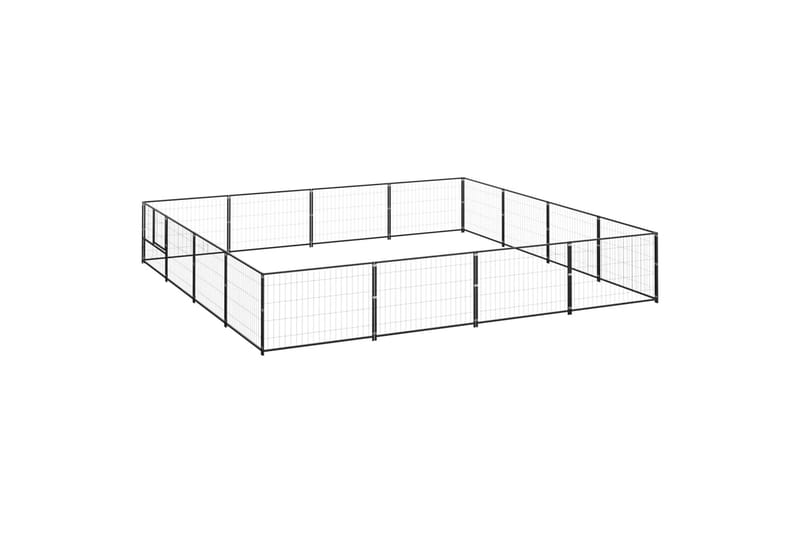 Hundegård svart 16 m² stål - Svart - Sport & fritid - Til dyrene - For hund - Hundemøbler