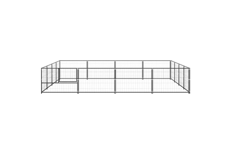 Hundegård svart 16 m² stål - Svart - Sport & fritid - Til dyrene - For hund - Hundemøbler