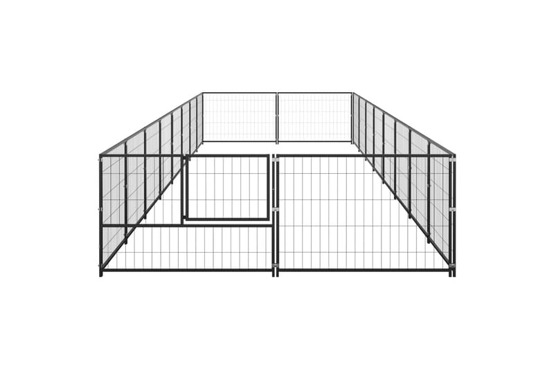 Hundegård svart 16 m² stål - Svart - Sport & fritid - Til dyrene - For hund - Hundemøbler