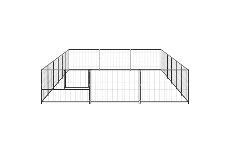 Hundegård svart 18 m² stål - Svart - Sport & fritid - Til dyrene - For hund - Hundemøbler