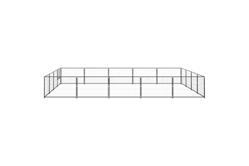 Hundegård svart 20 m² stål - Svart - Sport & fritid - Til dyrene - For hund - Hundemøbler