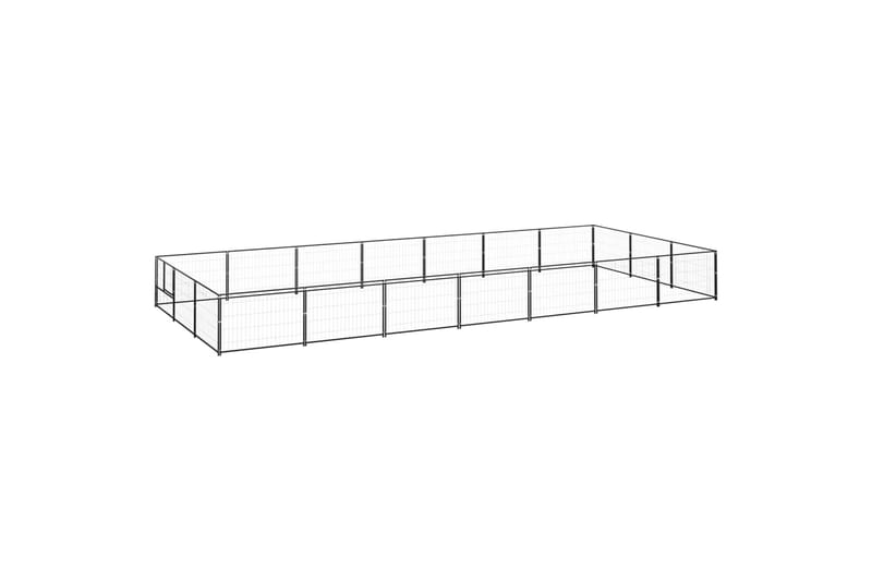 Hundegård svart 21 m² stål - Svart - Sport & fritid - Til dyrene - For hund - Hundemøbler