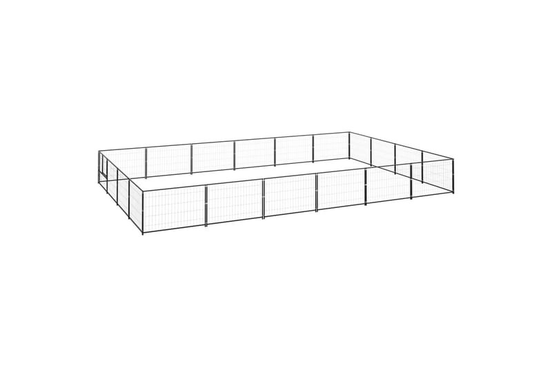 Hundegård svart 24 m² stål - Svart - Sport & fritid - Til dyrene - For hund - Hundemøbler