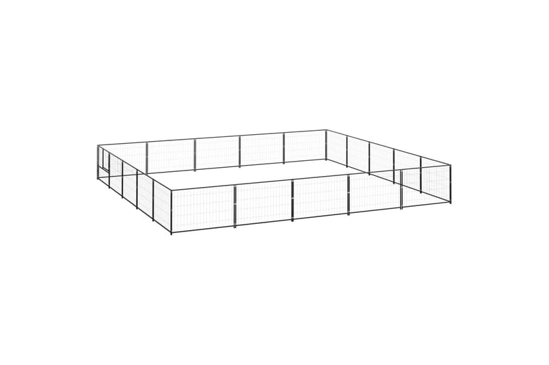 Hundegård svart 25 m² stål - Svart - Sport & fritid - Til dyrene - For hund - Hundemøbler
