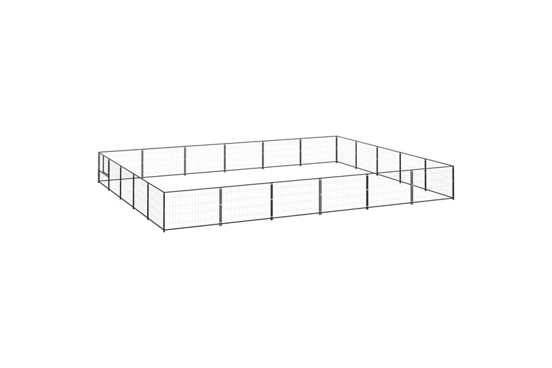 Hundegård svart 30 m² stål - Svart - Sport & fritid - Til dyrene - For hund - Hundemøbler