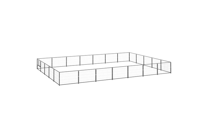Hundegård svart 35 m² stål - Svart - Sport & fritid - Til dyrene - For hund - Hundemøbler