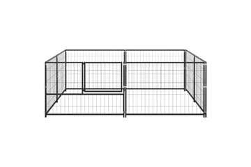 Hundegård svart 4 m² stål - Svart - Sport & fritid - Til dyrene - For hund - Hundemøbler