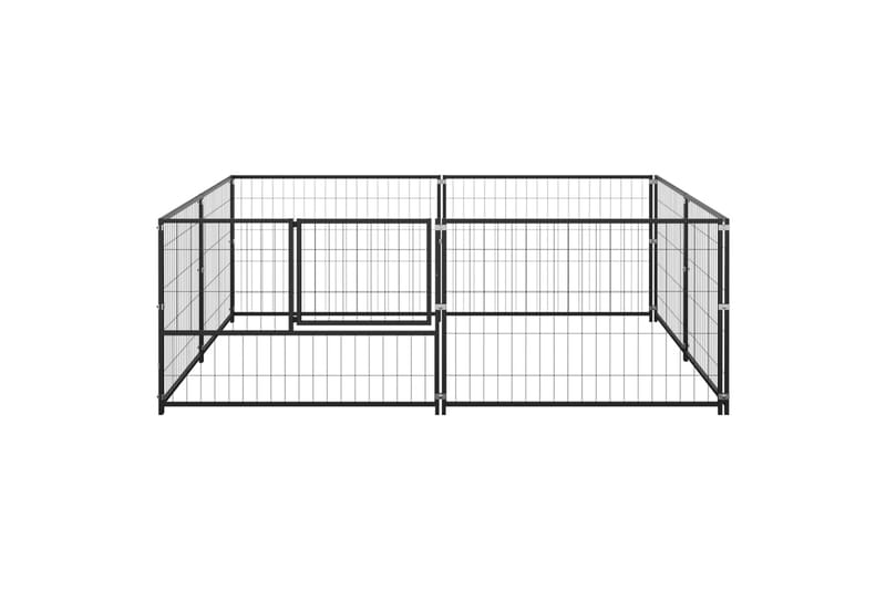 Hundegård svart 4 m² stål - Svart - Sport & fritid - Til dyrene - For hund - Hundemøbler
