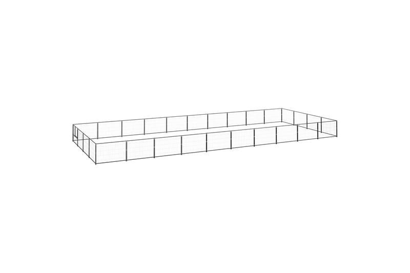 Hundegård svart 40 m² stål - Svart - Sport & fritid - Til dyrene - For hund - Hundemøbler