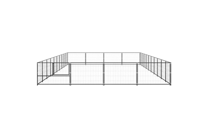 Hundegård svart 40 m² stål - Svart - Sport & fritid - Til dyrene - For hund - Hundemøbler