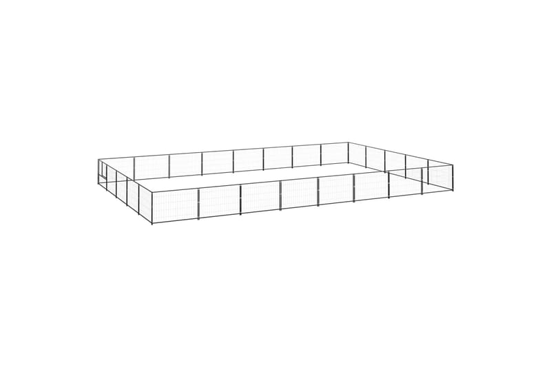 Hundegård svart 40 m² stål - Svart - Sport & fritid - Til dyrene - For hund - Hundemøbler