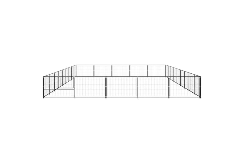 Hundegård svart 45 m² stål - Svart - Sport & fritid - Til dyrene - For hund - Hundemøbler