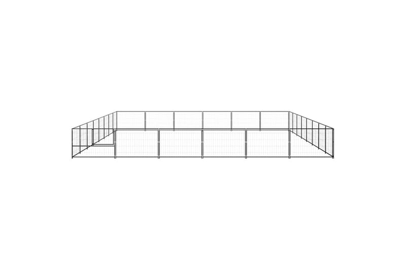 Hundegård svart 48 m² stål - Svart - Sport & fritid - Til dyrene - For hund - Hundemøbler
