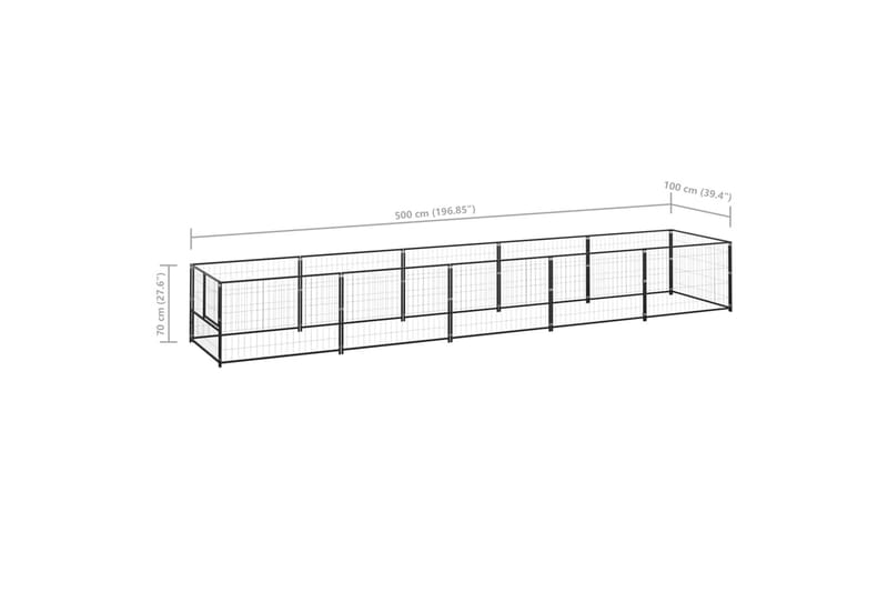 Hundegård svart 5 m² stål - Svart - Sport & fritid - Til dyrene - For hund - Hundemøbler