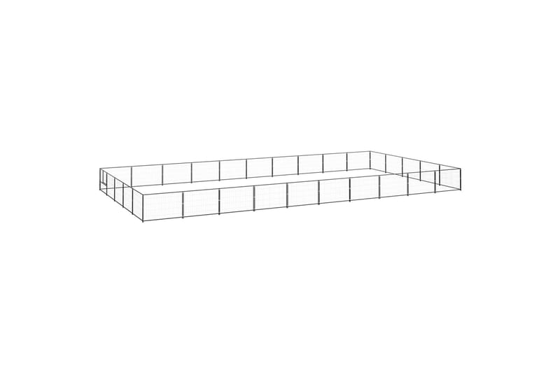 Hundegård svart 50 m² stål - Svart - Sport & fritid - Til dyrene - For hund - Hundemøbler
