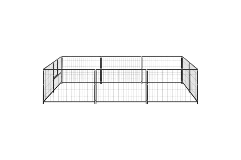 Hundegård svart 6 m² stål - Svart - Sport & fritid - Til dyrene - For hund - Hundemøbler