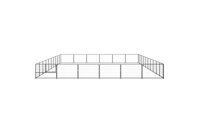 Hundegård svart 60 m² stål - Svart - Sport & fritid - Til dyrene - For hund - Hundemøbler