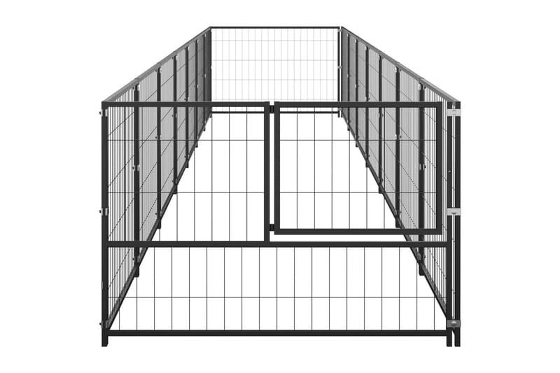 Hundegård svart 7 m² stål - Svart - Hundemøbler - Hundegrind & hundegjerde - Hundehus & hundegård