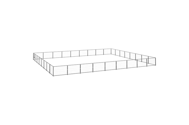 Hundegård svart 72 m² stål - Svart - Sport & fritid - Til dyrene - For hund - Hundemøbler
