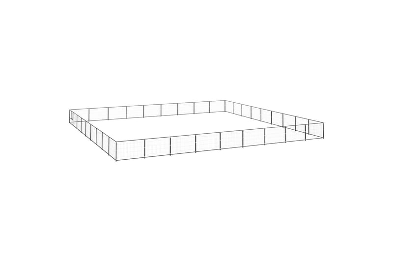 Hundegård svart 81 m² stål - Svart - Sport & fritid - Til dyrene - For hund - Hundemøbler