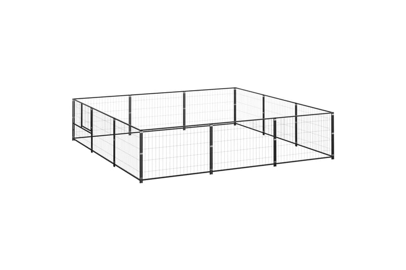 Hundegård svart 9 m² stål - Svart - Sport & fritid - Til dyrene - For hund - Hundemøbler
