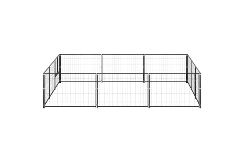 Hundegård svart 9 m² stål - Svart - Sport & fritid - Til dyrene - For hund - Hundemøbler