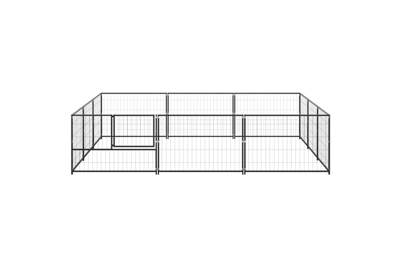 Hundegård svart 9 m² stål - Svart - Sport & fritid - Til dyrene - For hund - Hundemøbler