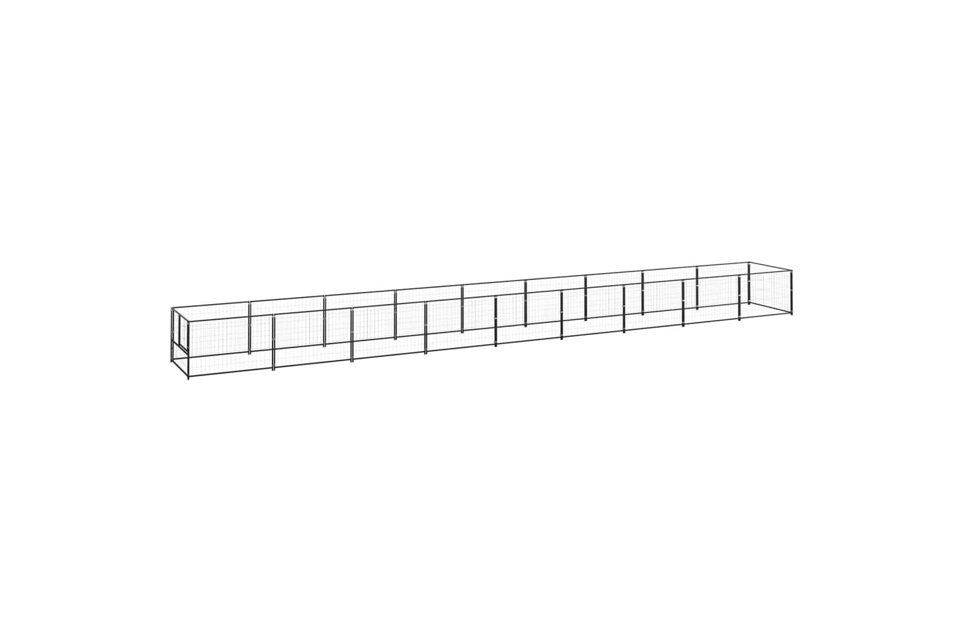 Hundegård svart 9 m² stål - Svart - Sport & fritid - Til dyrene - For hund - Hundemøbler