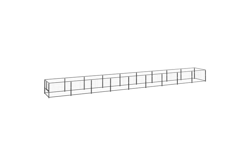 Hundegård svart 9 m² stål - Svart - Sport & fritid - Til dyrene - For hund - Hundemøbler