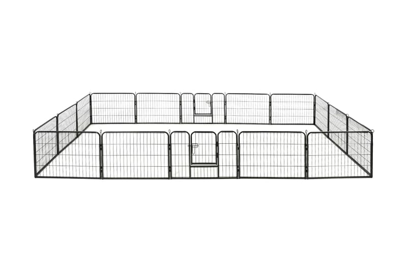 Hundegrind 16 paneler stål 60x80 cm svart - Sport & fritid - Til dyrene - For hund - Hundemøbler