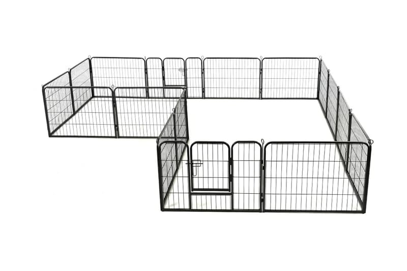 Hundegrind 16 paneler stål 60x80 cm svart - Sport & fritid - Til dyrene - For hund - Hundemøbler