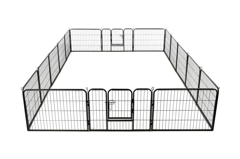 Hundegrind 16 paneler stål 60x80 cm svart - Sport & fritid - Til dyrene - For hund - Hundemøbler