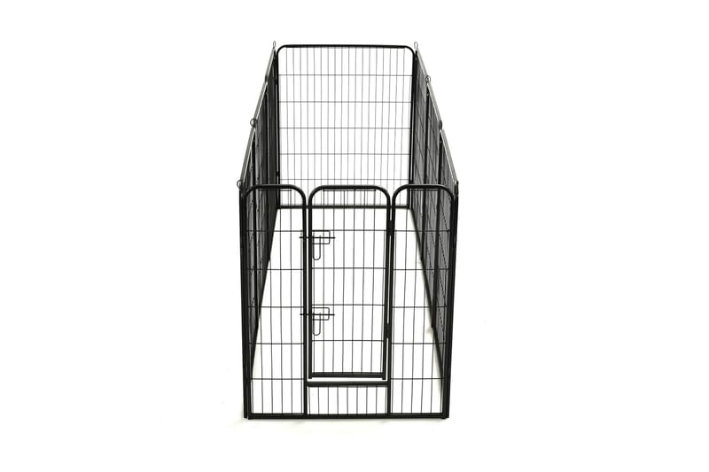 Hundegrind 8 paneler stål 80x100 cm svart - Hundemøbler - Valpebinge