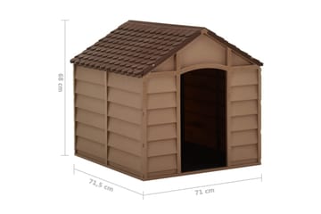 Hundehus brun 71x71,5x68 cm PP - Brun - Sport & fritid - Til dyrene - For hund - Hundemøbler