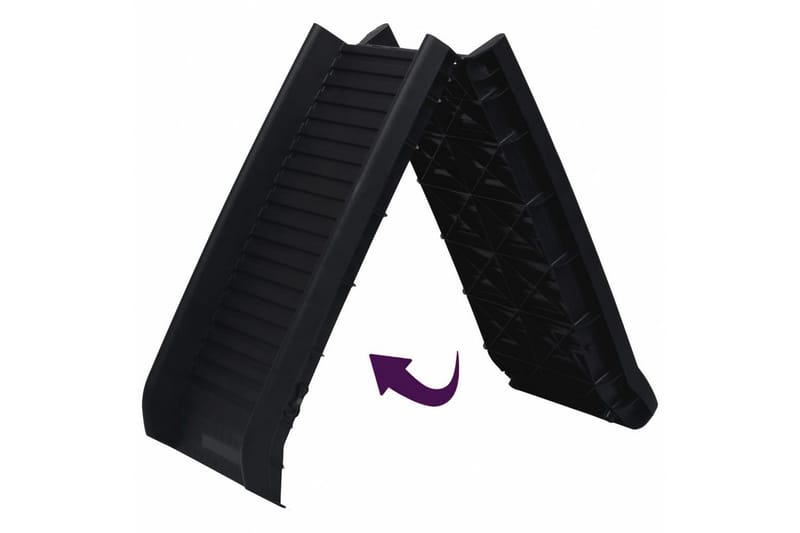 Hunderampe sammenleggbar svart 155,5x40x15,5 cm - Svart - Sport & fritid - Til dyrene - For hund - Hundemøbler - Hundetrapp