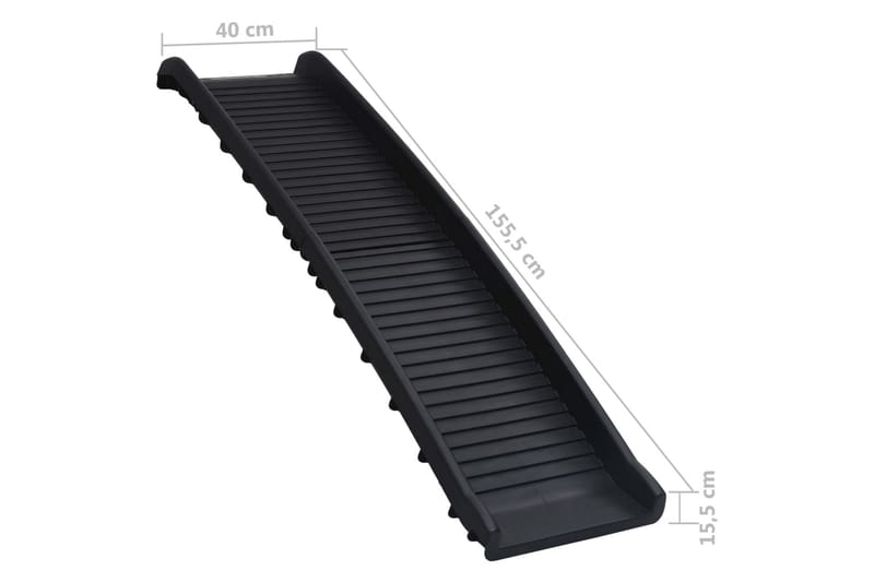 Hunderampe sammenleggbar svart 155,5x40x15,5 cm - Svart - Sport & fritid - Til dyrene - For hund - Hundemøbler - Hundetrapp