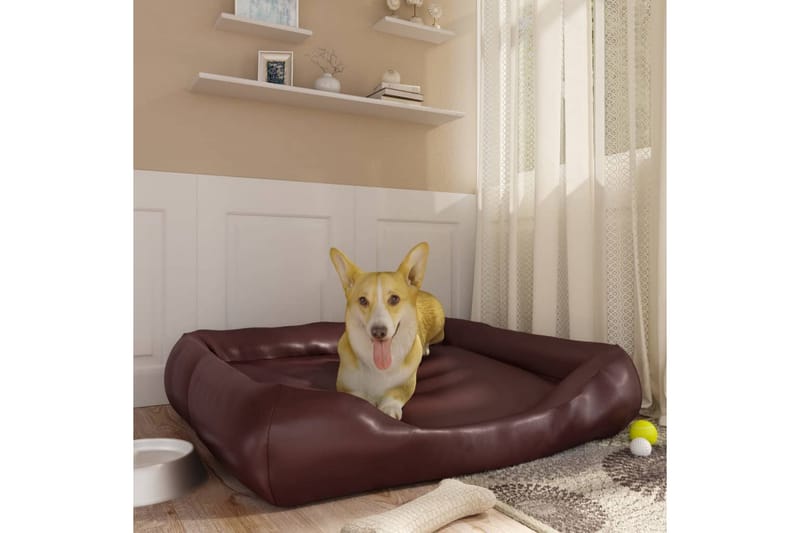 Hundeseng brun 105x80x25 cm kunstskinn - Brun - Hundemøbler - Hundekurv & hundeseng