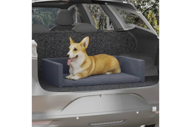 Hundeseng for bil grå 70x45 cm linutseende - Grå - Hundemøbler - Hundekurv & hundeseng