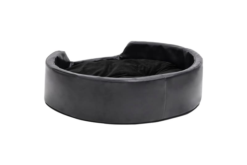 Hundeseng svart 69x59x19 cm plysj og kunstig lær - Svart - Sport & fritid - Til dyrene - For hund - Hundemøbler - Hundekurv & hundeseng