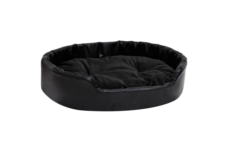 Hundeseng svart 90x79x20 cm plysj og kunstig lær - Svart - Sport & fritid - Til dyrene - For hund - Hundemøbler - Hundekurv & hundeseng