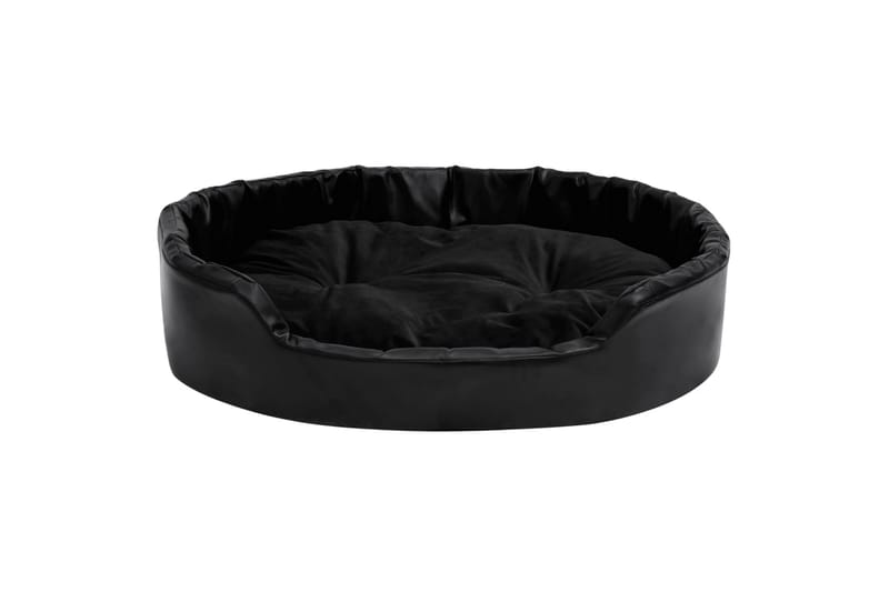 Hundeseng svart 90x79x20 cm plysj og kunstig lær - Svart - Sport & fritid - Til dyrene - For hund - Hundemøbler - Hundekurv & hundeseng