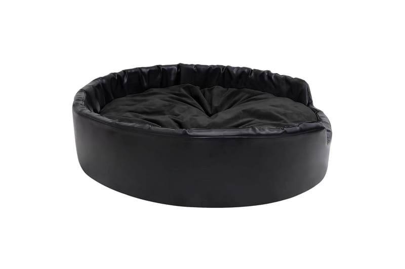 Hundeseng svart 99x89x21 cm plysj og kunstig lær - Svart - Sport & fritid - Til dyrene - For hund - Hundemøbler - Hundekurv & hundeseng
