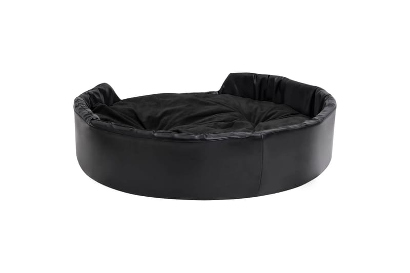 Hundeseng svart 99x89x21 cm plysj og kunstig lær - Svart - Sport & fritid - Til dyrene - For hund - Hundemøbler - Hundekurv & hundeseng